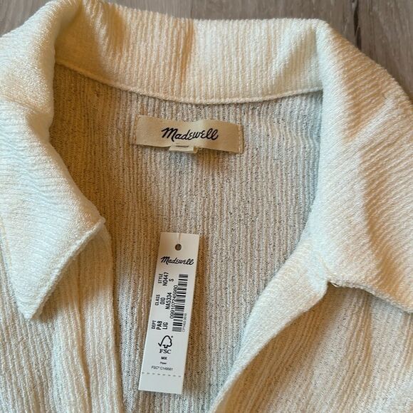 Madewell Twist-Front Long-Sleeve Top Small Lighthouse Color Nwt - Picture 7 of 8